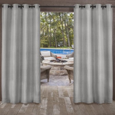 Highland Dunes Champine Solid Room Darkening Outdoor Grommet Curtain Panels (Set of 2)   